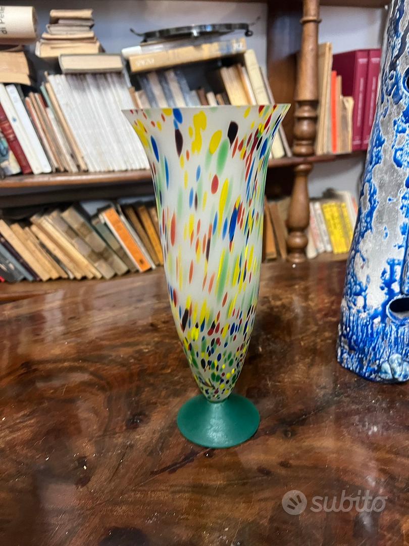 Vaso Arlecchino In Vetro Di Murano