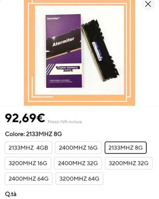 RAM DDR4 8 GB 2.666 MHz server