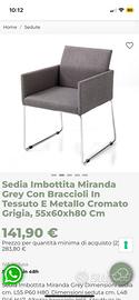 6 sedie grigio scuro tessuto Tomasucci grey