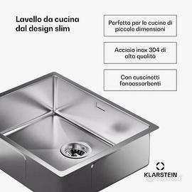 NUOVO Lavabo cucina acciaio inox 50x40cm