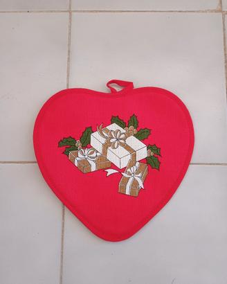 Presina Cuore Natale Feste Regali Bordata Cotone 