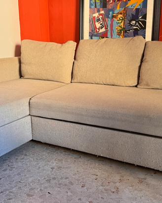 Divano letto con chaise longue contenitore