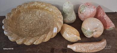 CENTRO TAVOLA CERAMICA CON FINTA FRUTTA