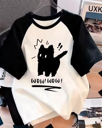 T-shirt Donna Gatto divertente stamm scritta casua