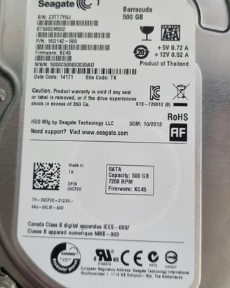 Hard disk Seagate 500GB  3.5"