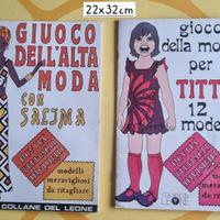 gioco della moda ,libro con modella e vestiti  '70