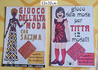 gioco della moda ,libro con modella e vestiti  '70