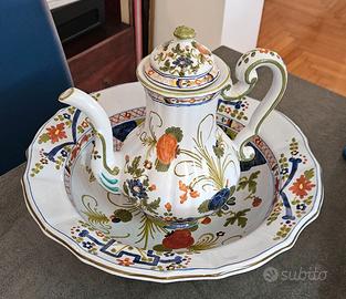 Set Caffettiera e Alzata Faenza Garofano