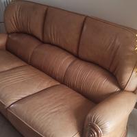 Divano vera pelle  + 2 poltrone