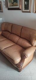 Divano vera pelle  + 2 poltrone