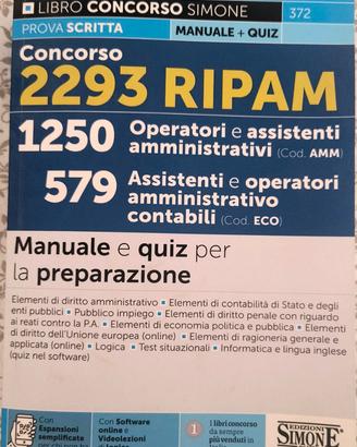 Libro Concorso RIPAM 2293 Simone 372 Manuale Quiz 