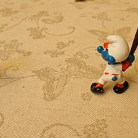 Doppia scena di gioco di baseball con 3 Puffi