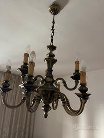 Lampadario candeliere in ottone