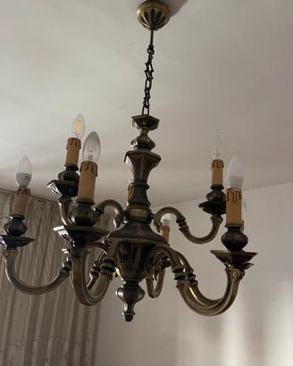 Lampadario candeliere in ottone
