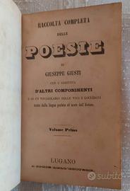 Libro Antico 1863 Poesie di Giuseppe Giusti