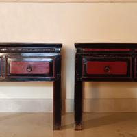 Coppia di tavolini o comodini antiquariato cinese
