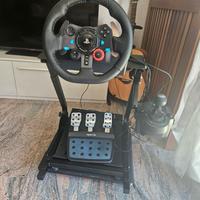 Volante logitech g29+pedaliera + struttura+ cambio