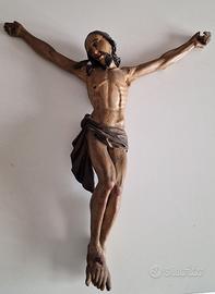 crocifisso in legno antico da parete