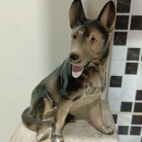 Statuina Cane Pastore Tedesco Porcellana K.K.