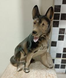 Statuina Cane Pastore Tedesco Porcellana K.K.