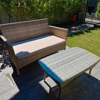 Set giardino divanetto poltroncine tavolino