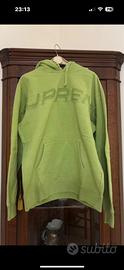 Felpa supreme set in logo verde