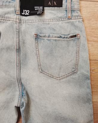 Jeans zipped side boyfriend tg27 azzzuro