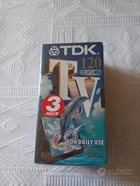 TDK TV 120 VHS Lotto 3 pezzi Vintage