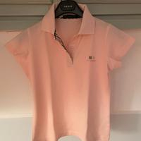 Polo manica corta Burberry rosa bambina taglia M