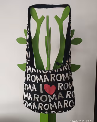 Borsa Tracolla Cotone I Love Roma Souvenir Italia