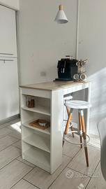 Bancone bar cucina stile scandinavo + 2 sgabelli