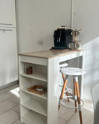Bancone bar cucina stile scandinavo + 2 sgabelli