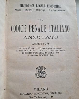 Codice penale Italiano 1893