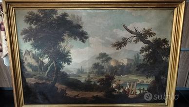 Dipinto quadro olio su tela antico firmato