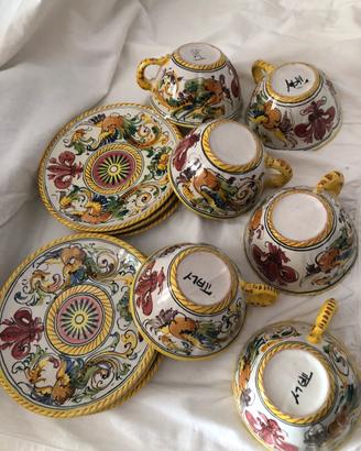 Servizio tea per 6,anni 70/90 dipinto a mano stile