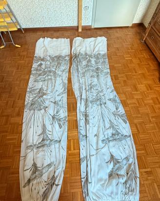 Coppia Tende Fiori Bianco/Verde Salvia 180x265)