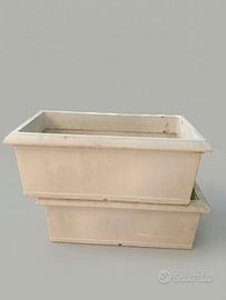 Vasi Fioriere Plastica Resina Bianchi 80cm (x10)