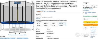 KIDUKU® Trampolino, Tappeto Elastico per Giardino