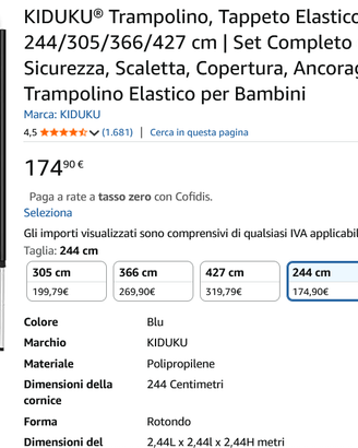KIDUKU® Trampolino, Tappeto Elastico per Giardino