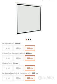 Schermo per proiezioni a parete o a soffitto