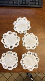 5 Centrini Sottobicchieri Vintage