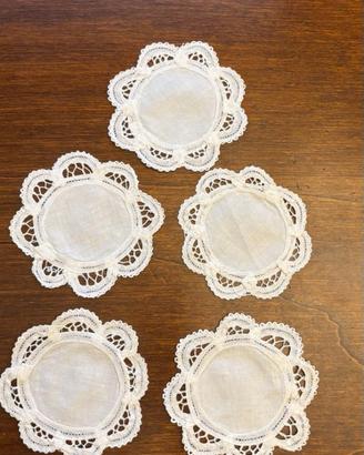 5 Centrini Sottobicchieri Vintage