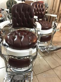 Sedia poltrona da barbiere restaurata