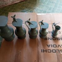 set di 6 Brocche in peltro antico