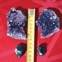 2 Druse Ametista e 2 Ossidiane