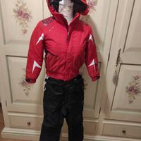 tuta sci bambino taglia 128 Biting rossa e nera