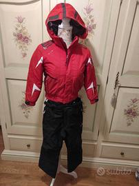 tuta sci bambino taglia 128 Biting rossa e nera