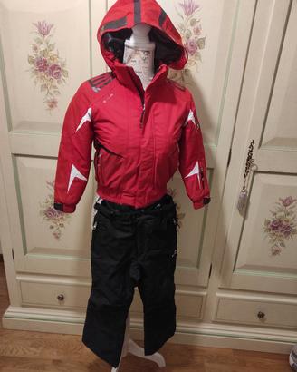 tuta sci bambino taglia 128 Biting rossa e nera