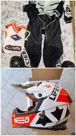 casco enduro cross taglia L + attrezzatura