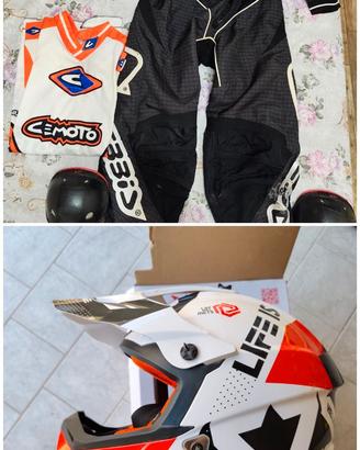casco enduro cross taglia L + attrezzatura